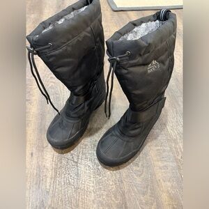 Rugged Black Men's Snow Boots